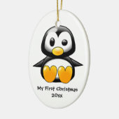 Baby pinguïn-versiering keramisch ornament (Links)