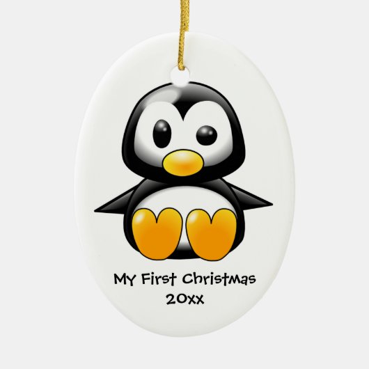 Baby pinguïn-versiering keramisch ornament (Voorkant)