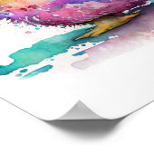 Baby Pinguïn waterverf crèche decor print (Hoek)