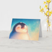 Baby Pinguïn Winter Wereld Kaart (Gele Bloem)