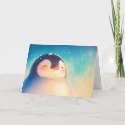 Baby Pinguïn Winter Wereld Kaart (Voorkant)