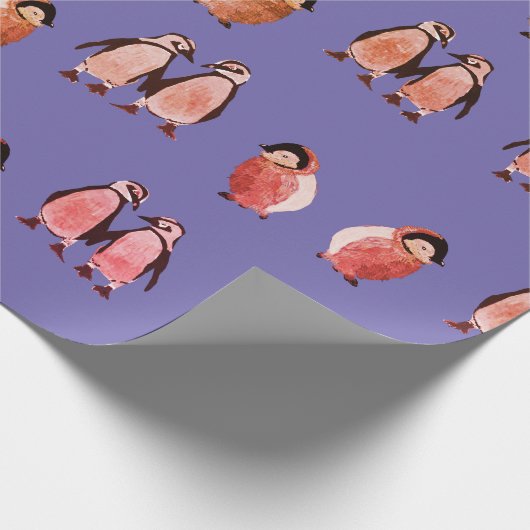 Baby pinguïns cadeaupapier (Hoek)