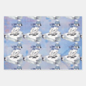 Baby pinguïns en poolse Beren op ijsstromen Inpakpapier Vel (Voorkant 3)