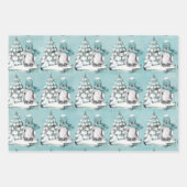 Baby pinguïns en poolse Beren op ijsstromen Inpakpapier Vel (Voorkant 2)