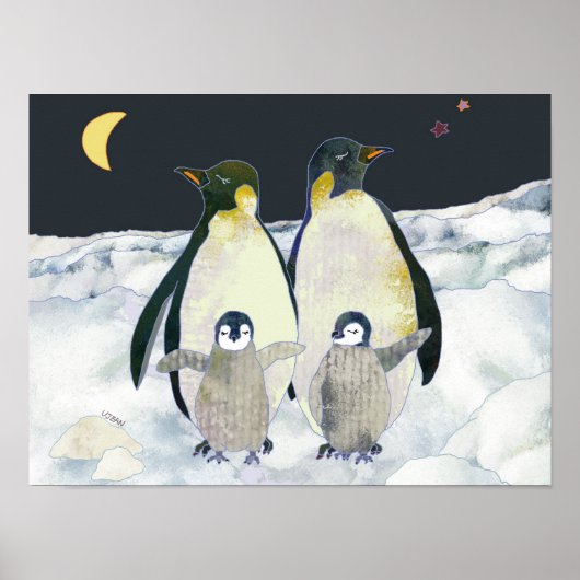 Baby Pinguïns Genieten van Wintervakantie in Antar Poster (Voorkant)
