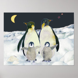 Baby Pinguïns Genieten van Wintervakanties in Anta Poster