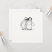 Baby pinguïns platte kaart (Voorkant / Achterkant in situ)