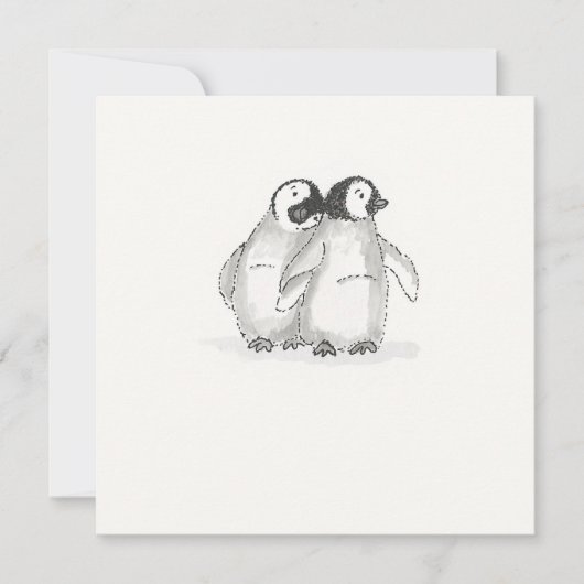 Baby pinguïns platte kaart (Voorkant)