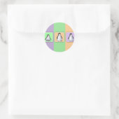 Baby pinguïns ronde sticker (Tas)