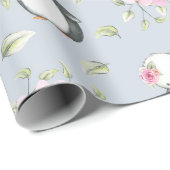 Baby pinguïns roze en blauwe cadeautjes cadeaupapier (Rol Hoek)