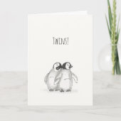 Baby pinguïntweeling-kaart kaart (Voorkant)