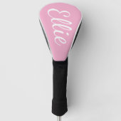 Baby Pink Bliss | Custom Name Cursive Script Golfheadcover (Voorkant)