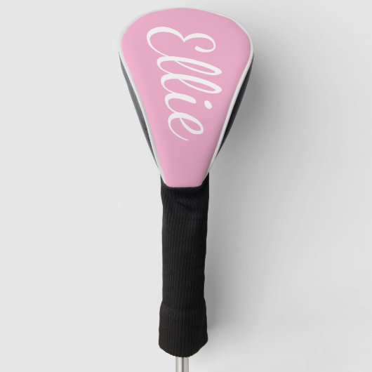 Baby Pink Bliss | Custom Name Cursive Script Golfheadcover (Voorkant)
