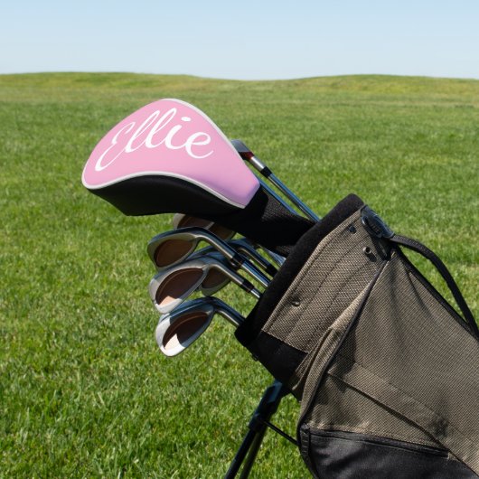 Baby Pink Bliss | Custom Name Cursive Script Golfheadcover (Insitu)