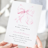 Baby Pink Bow Baby shower Uitnodiging