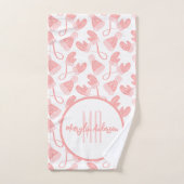 BABY PINK CHRISTMAS WINTER MITTENS & PETTEN MONOGR BAD HANDDOEK (Handdoek)