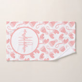 BABY PINK CHRISTMAS WINTER MITTENS & PETTEN MONOGR BAD HANDDOEK (Handdoek)