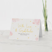 Baby Pink Clouds Meisje Sterren Dank u Folie Wenskaart (Voorkant)