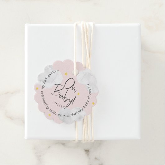 Baby Pink Clouds Oh Baby Bedankt Bedankjes Labels (In situ)
