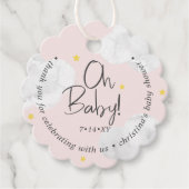 Baby Pink Clouds Oh Baby Bedankt Bedankjes Labels (Voorkant)