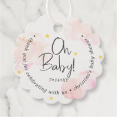 Baby Pink Clouds Oh Baby Bedankt Bedankjes Labels (Voorkant)