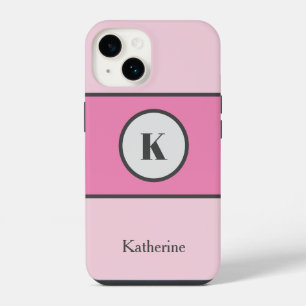 Baby Pink Color Block Aangepaste naam iPhone 14 Hoesje