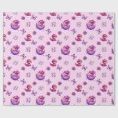 Baby Pink Dinosaur Baby shower Cadeaupapier (Vlak)