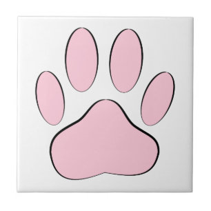 Baby Pink Dog Pawprint Tegeltje