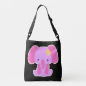 Baby Pink Elephant Girl Crossbody Tas (Achterkant)
