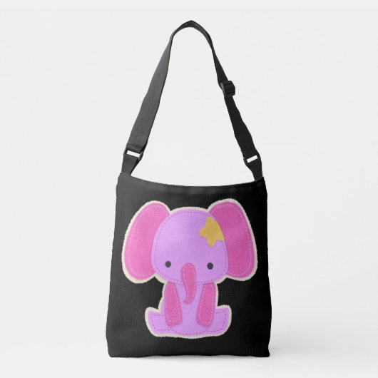 Baby Pink Elephant Girl Crossbody Tas (Voorkant)