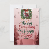 Baby Pink Family Christmas Card 2026 | Soft Elegan RSVP Kaartje (Voorkant)