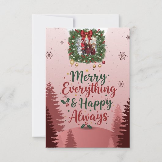 Baby Pink Family Christmas Card 2026 | Soft Elegan RSVP Kaartje (Voorkant)