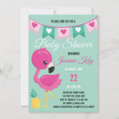 Baby Pink Flamingo Baby shower Uitnodiging (Voorkant)