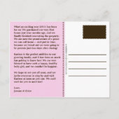 Baby Pink Gewoon Charmante Foto Aankondiging Geboo (Achterkant)