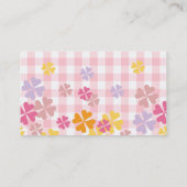 Baby Pink Gingham and Pastel Floral Visitekaartje (Achterkant)