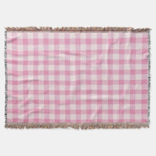 Baby Pink Gingham Deken (Voorkant)