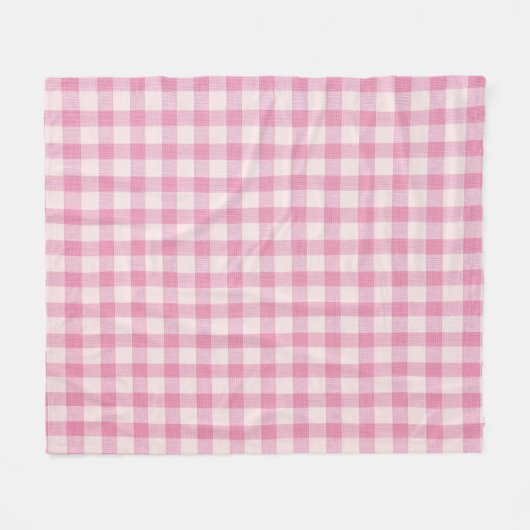 Baby Pink Gingham Fleece Deken (Voorkant (Horizontaal))