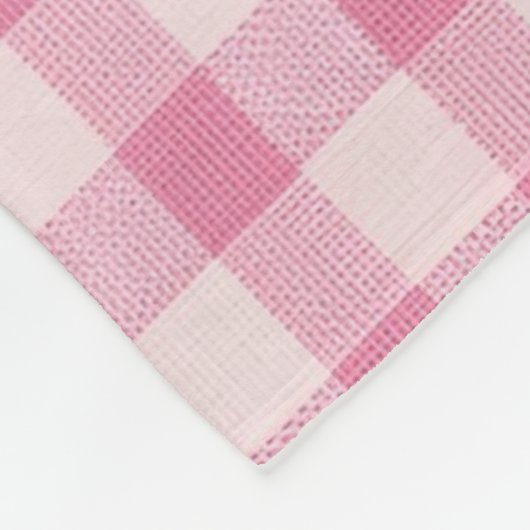Baby Pink Gingham Fleece Deken (Hoek)