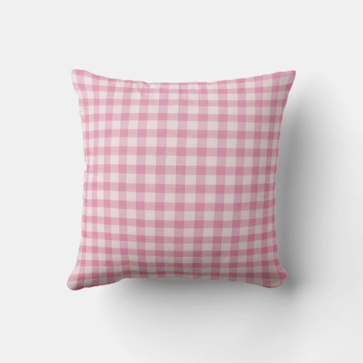 Baby Pink Gingham Initiaal Custom Kussen (Achterkant)