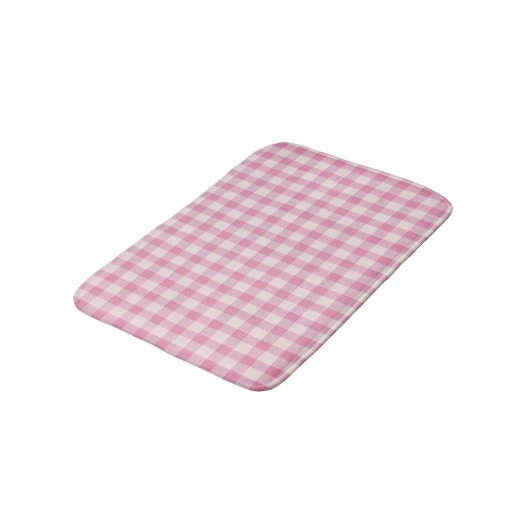 Baby Pink Gingham Pattern Badmat (Gekanteld)