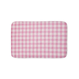 Baby Pink Gingham Pattern Badmat