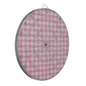 Baby Pink Gingham Pattern Dartbord (Voorkant Links)