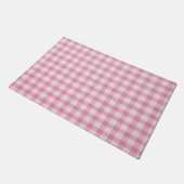 Baby Pink Gingham Pattern Deurmat (Schuin)