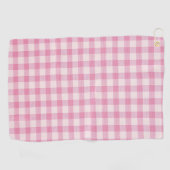 Baby Pink Gingham Pattern Golfhanddoek (Horizontaal)