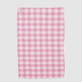 Baby Pink Gingham Pattern Golfhanddoek (Voorkant)