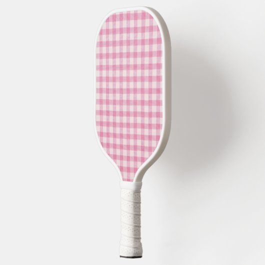 Baby Pink Gingham Pattern Pickleball Paddle (Links)