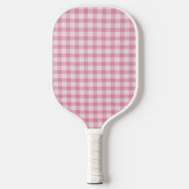 Baby Pink Gingham Pattern Pickleball Paddle