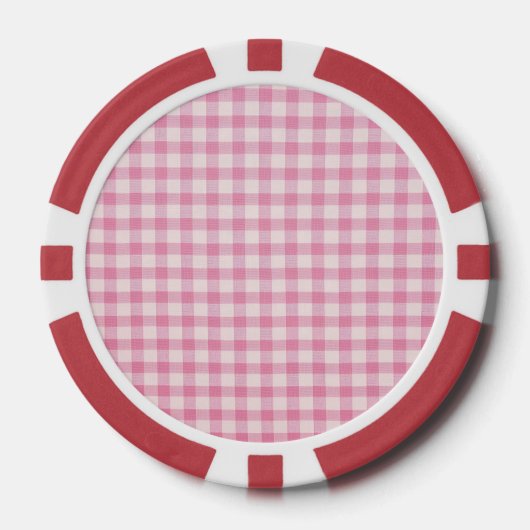 Baby Pink Gingham Pattern Poker Chips (Voorkant)