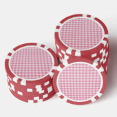 Baby Pink Gingham Pattern Poker Chips (Opstapeling)