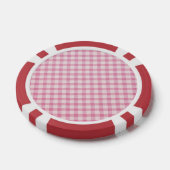 Baby Pink Gingham Pattern Poker Chips (Enkel)